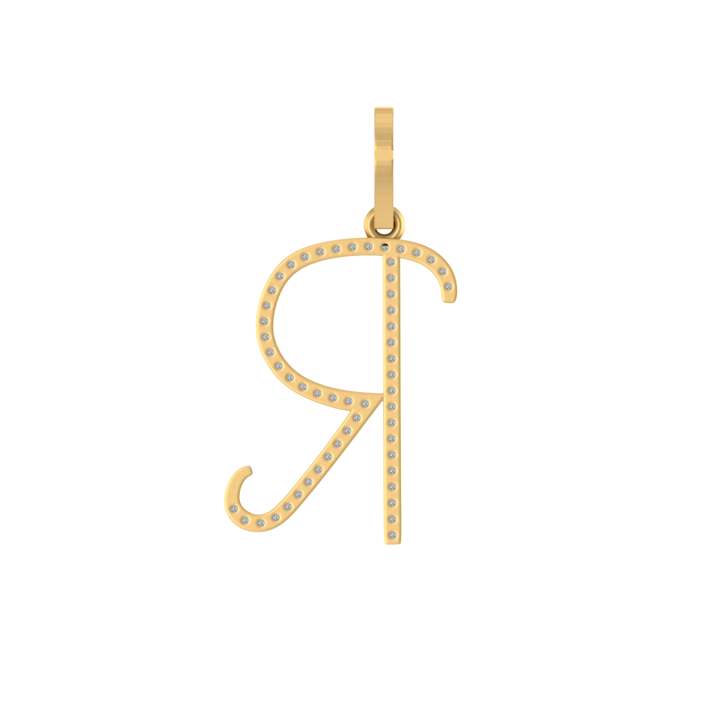 Regency Charm: 14K Gold Initial R Pendant