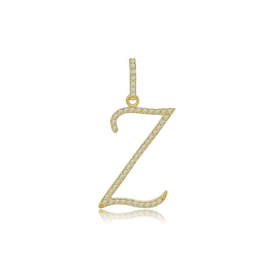 Zephyr's Charm: Gleaming 14K Z Initial Pendant