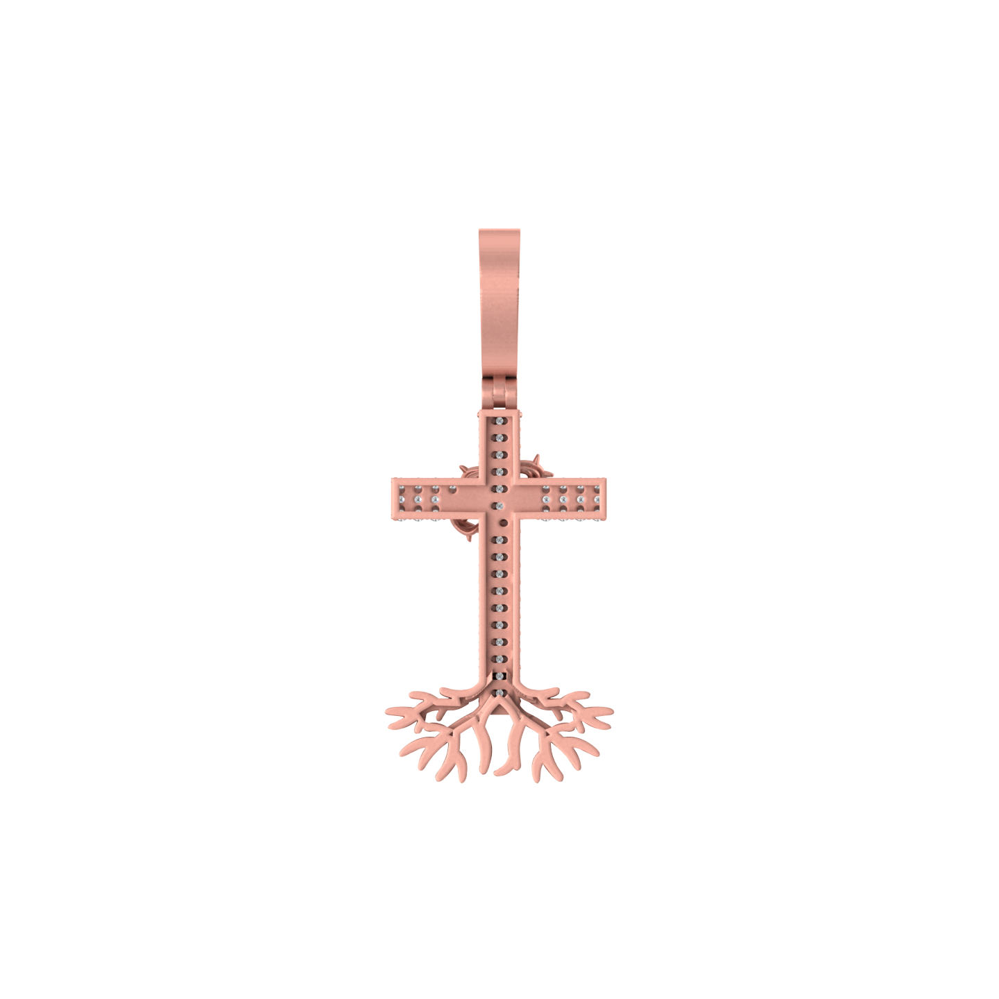 Golden Roots of Faith: 14K Gold Cross Pendant