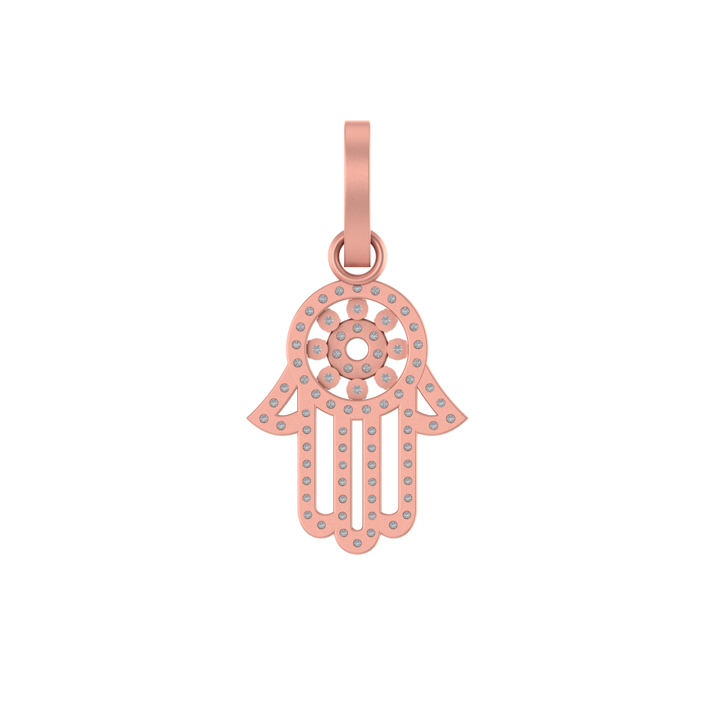 Heavenly Embrace: 14K Gold Hamsa Blessing Pendant