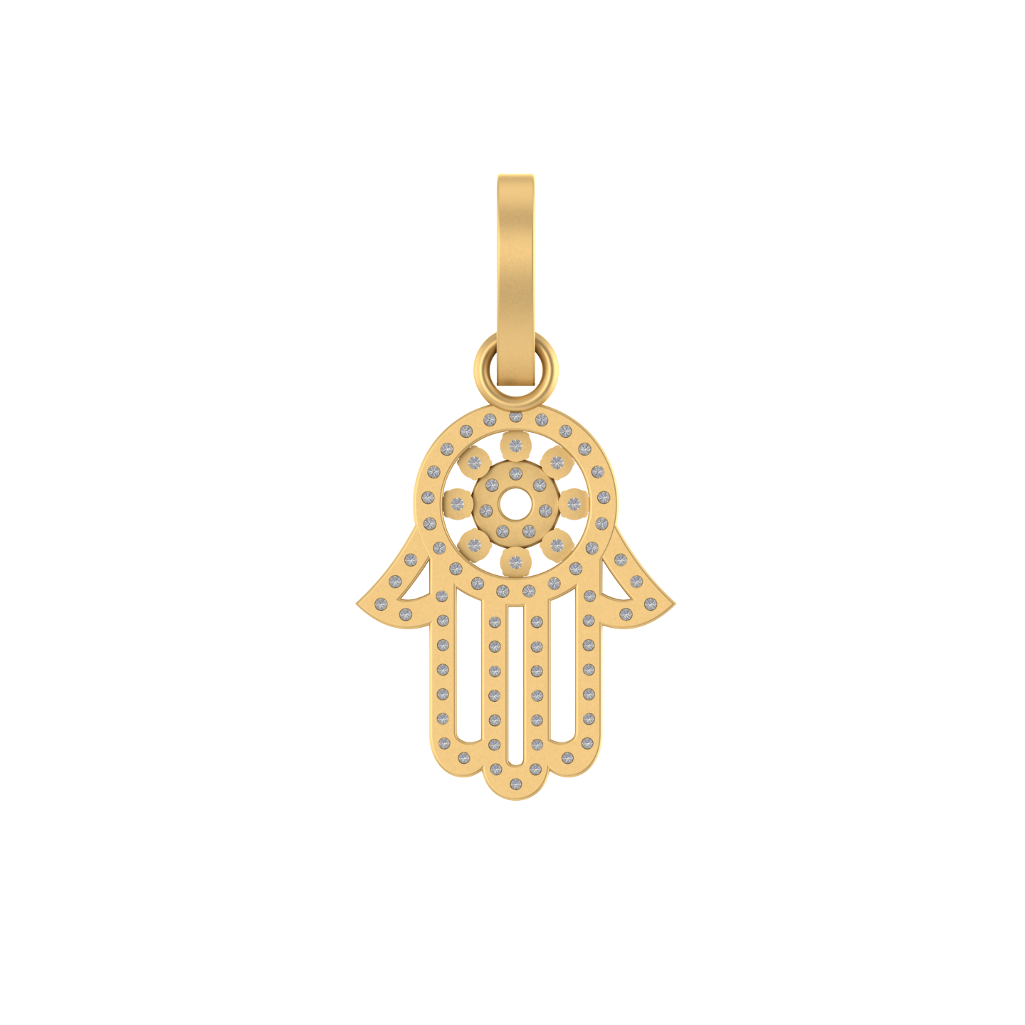 Heavenly Embrace: 14K Gold Hamsa Blessing Pendant