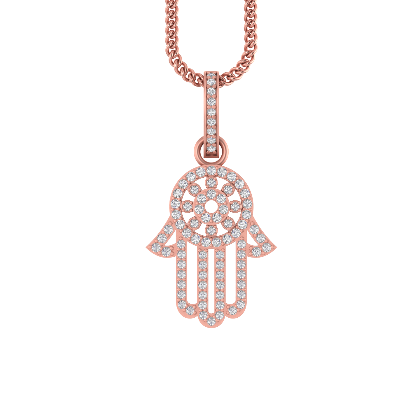Heavenly Embrace: 14K Gold Hamsa Blessing Pendant