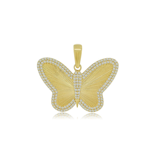 Radiant Wings: 14K Gold Butterfly Elegance Pendant