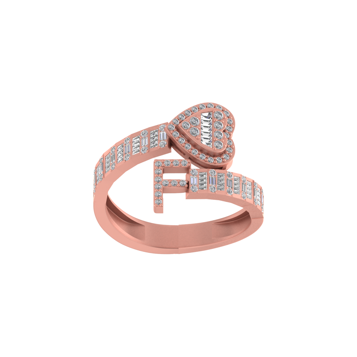 Fusion of Beauty: 14K Gold Initial F Ring