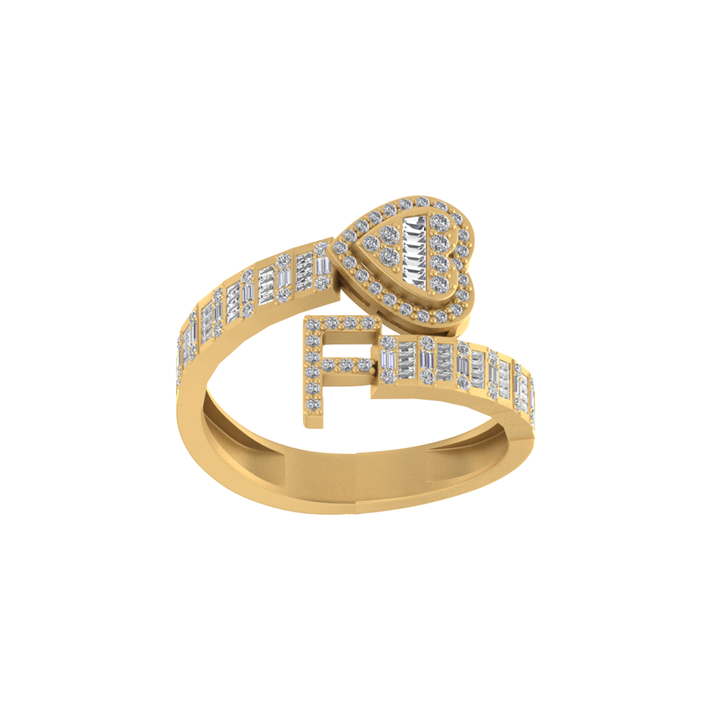 Fusion of Beauty: 14K Gold Initial F Ring