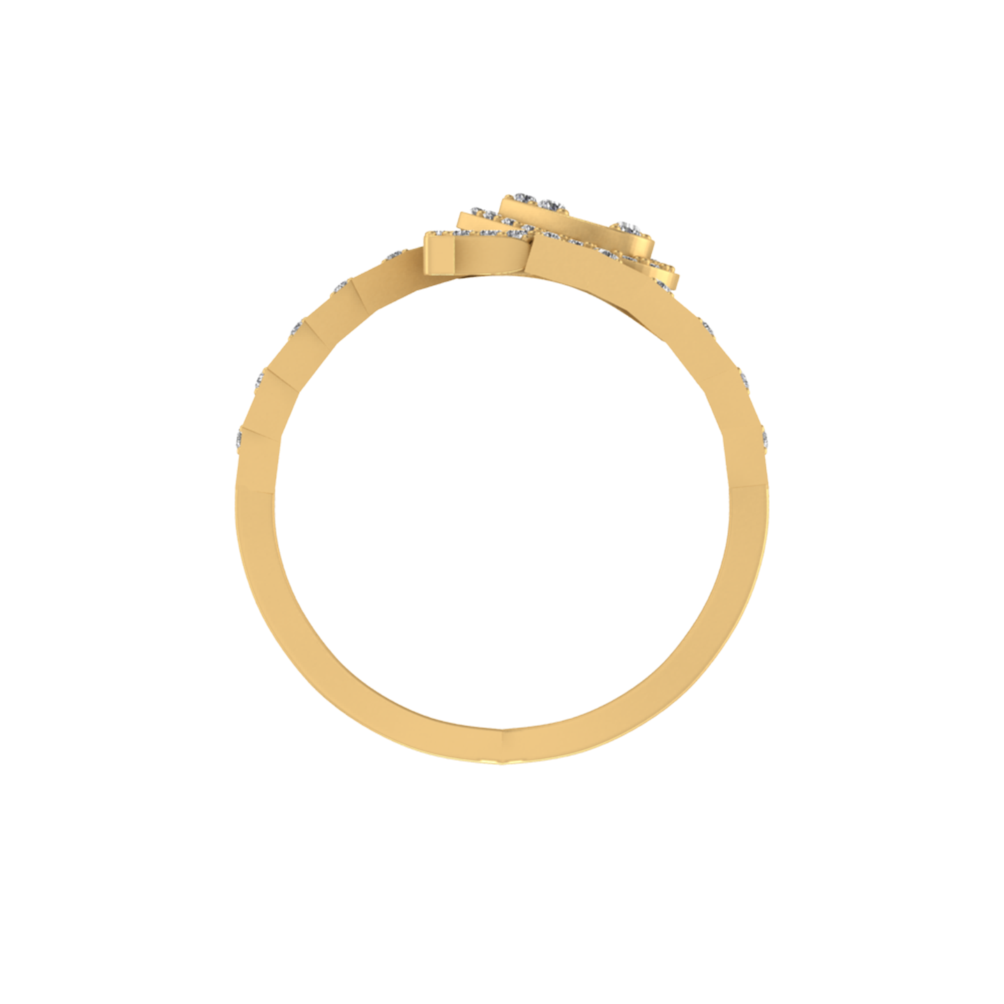 Fusion of Beauty: 14K Gold Initial F Ring