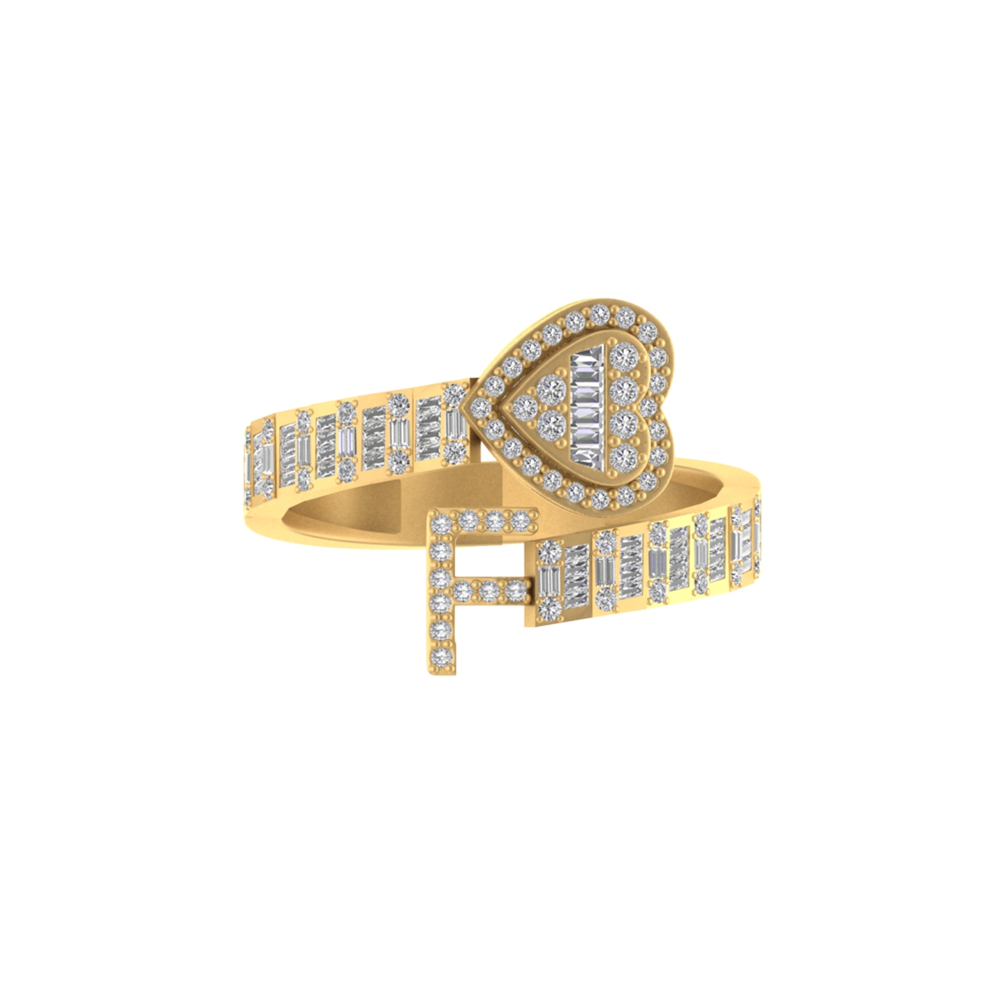 Fusion of Beauty: 14K Gold Initial F Ring