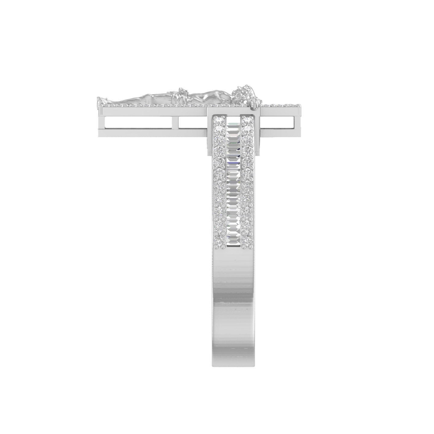 Divine Embrace: 14K Gold Jesus Cross Ring
