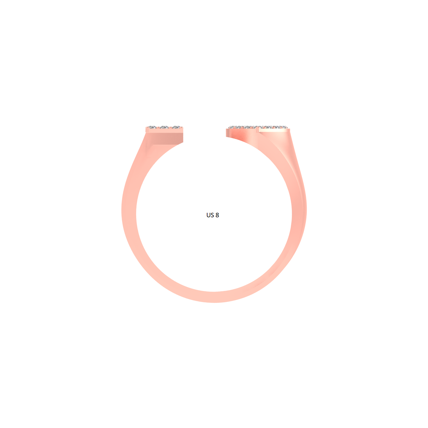 Luminous Love: 14K Gold Heart-Shaped Initial 'L' Ring with Diamonds