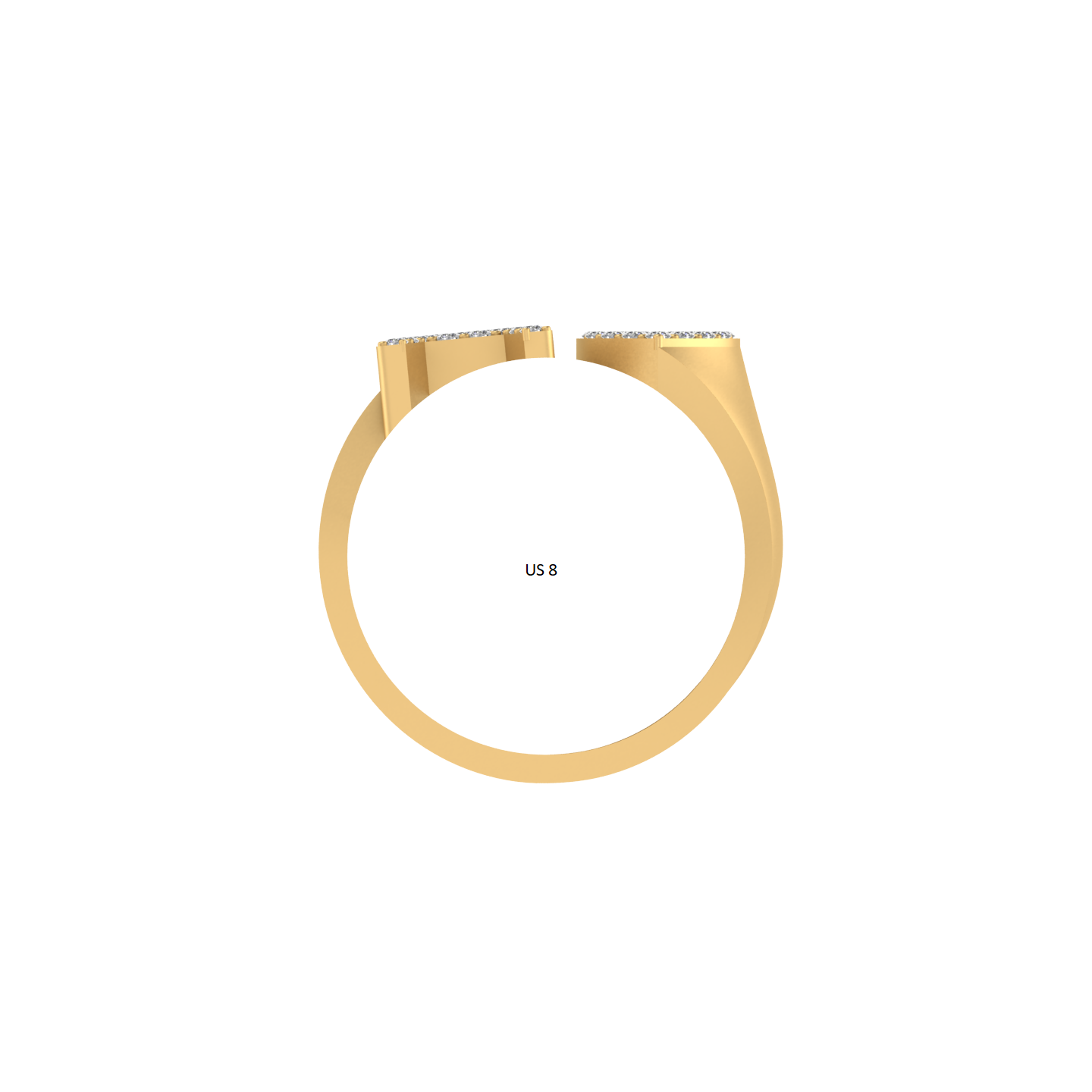 Radiant Affection: 14K Gold Heart Initial A Ring Adorned with Diamonds