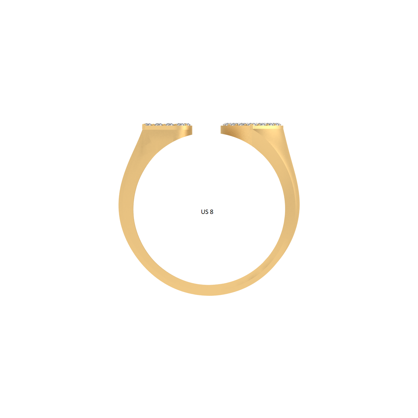 Radiant Elegance: 14K Gold Heart Initial B Ring with Diamonds