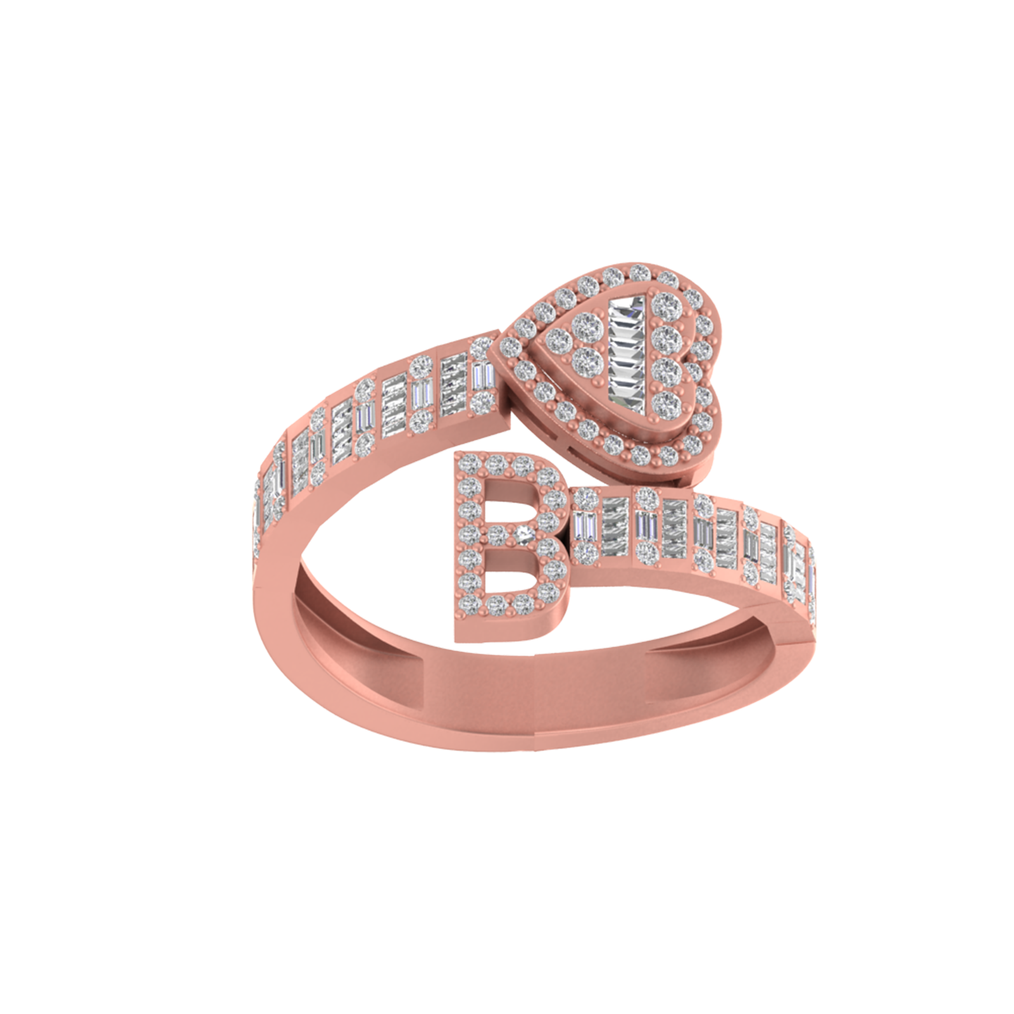 Breathtaking Beauty: 14K Gold B Initial Ring