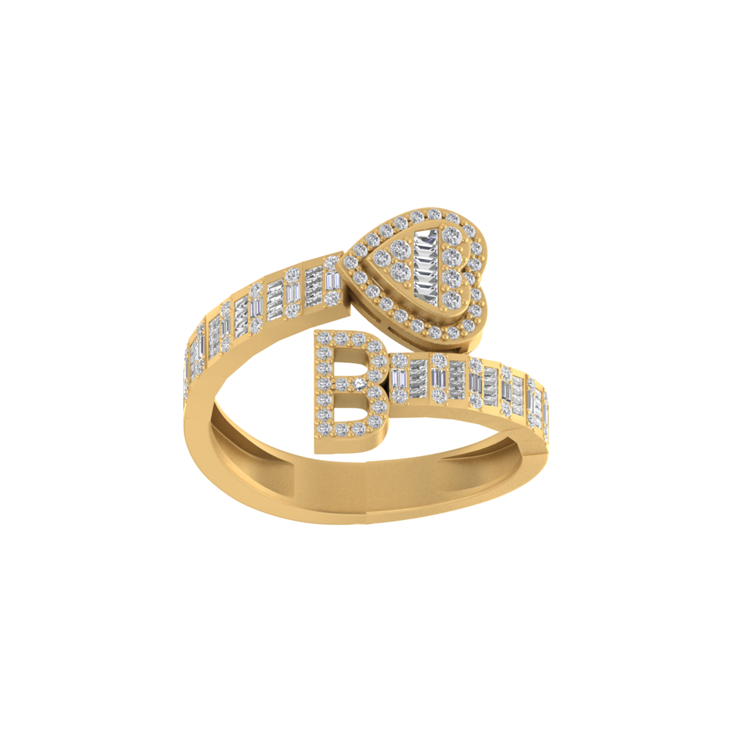 Breathtaking Beauty: 14K Gold B Initial Ring