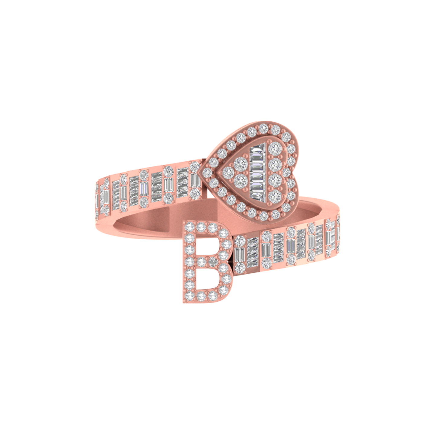 Breathtaking Beauty: 14K Gold B Initial Ring