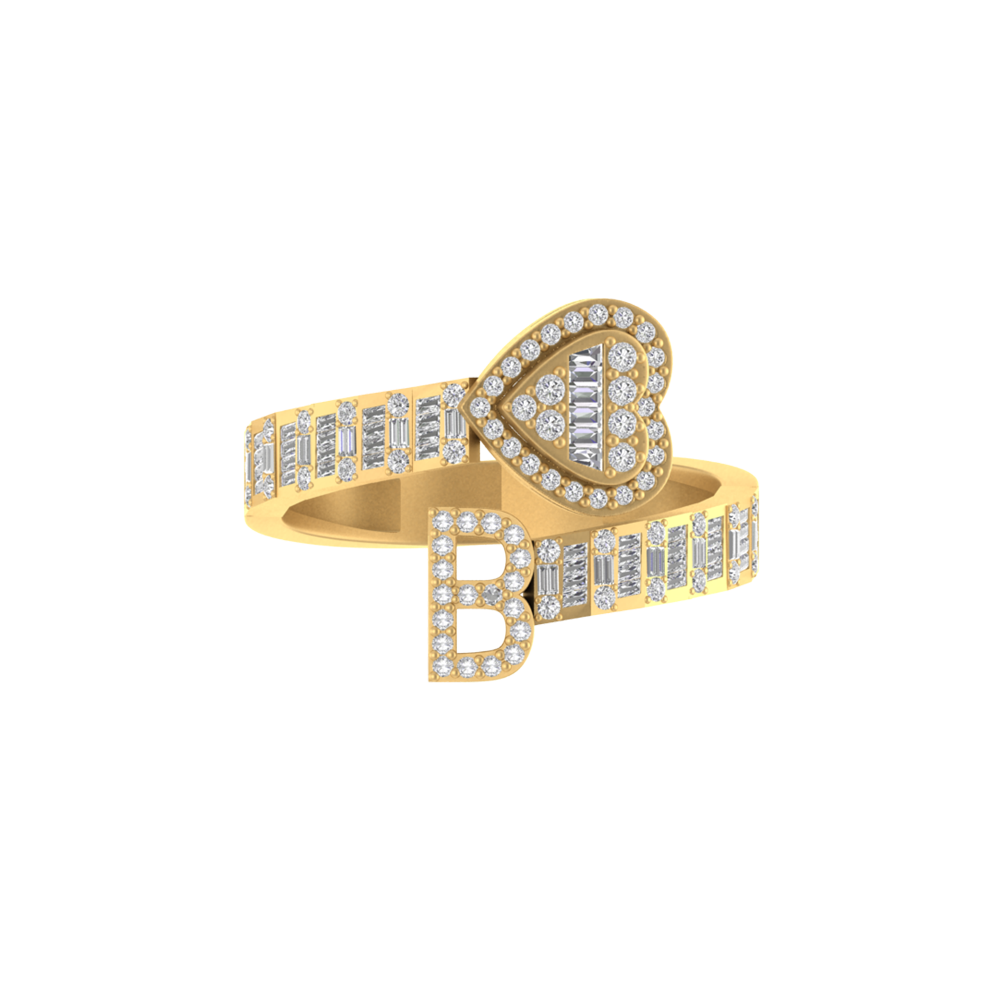 Breathtaking Beauty: 14K Gold B Initial Ring