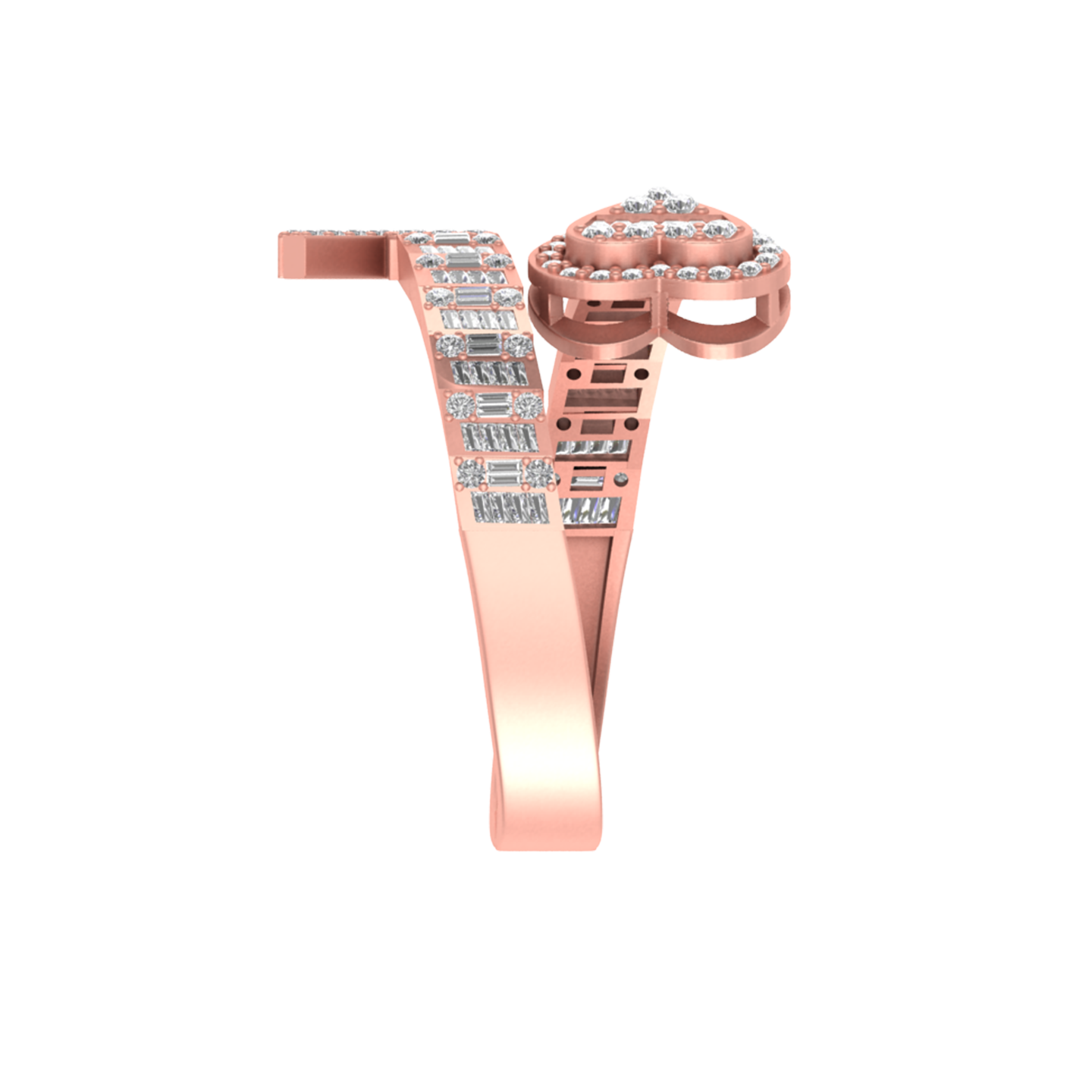 Radiant Love: 14K Gold Heart Initial R Ring