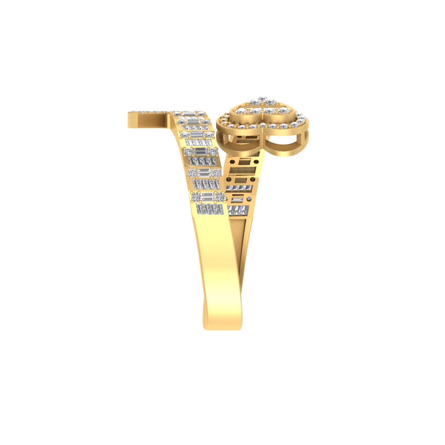 Radiant Love: 14K Gold Heart Initial R Ring